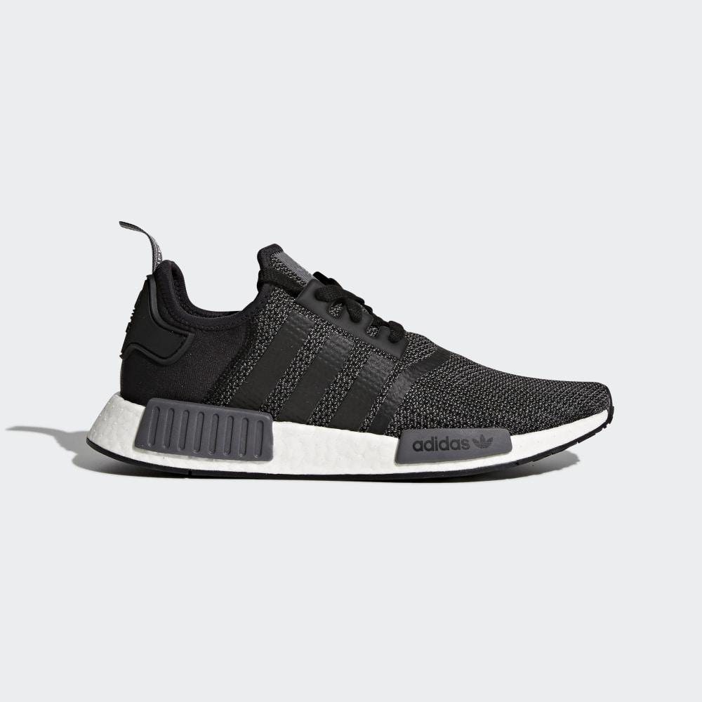 Adidas Men's NMD_R1 Originals Shoes Black/Dark Grey/White Ireland B79758